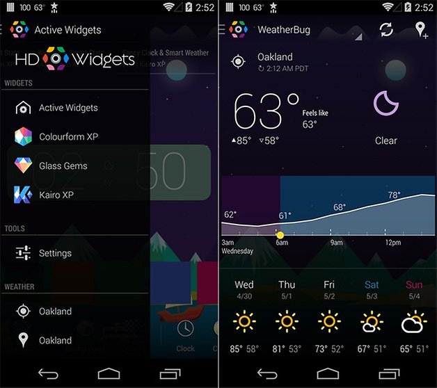 hd widgets 4 app interface