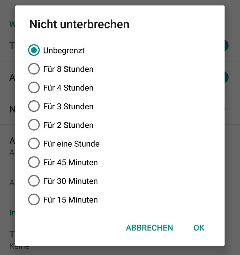 android lollipop unterbrechungen nicht unterbrechen intervall