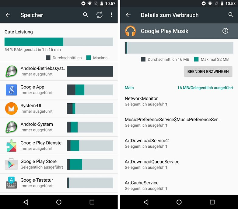 android m ram verbrauch