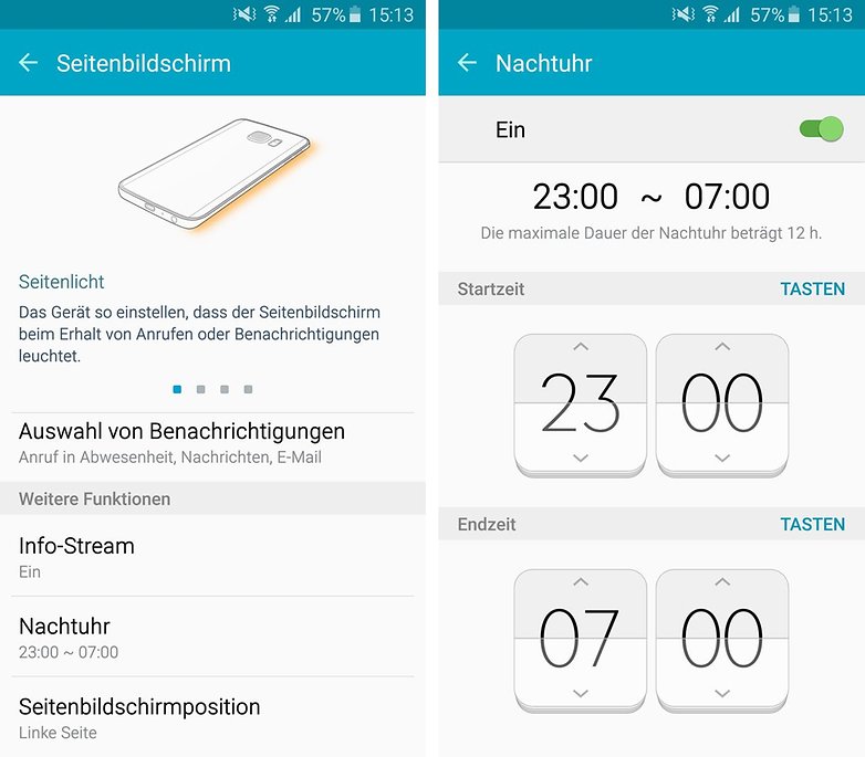 samsung galaxy s6 edge nachtuhr einrichten