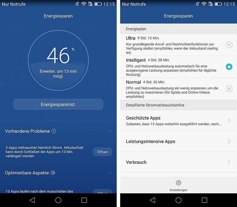 huawei p8 energiesparen