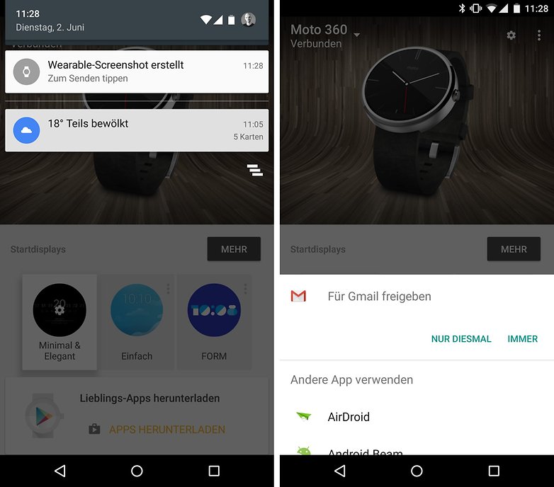 moto 360 screenshot erstellen