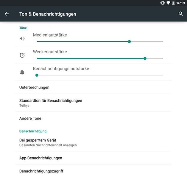 nexus 9 benachrichtigungen