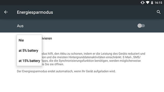 nexus 9 energiesparmodus