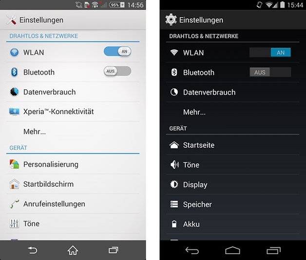 xperia ui nexus 5 stock einstellungen
