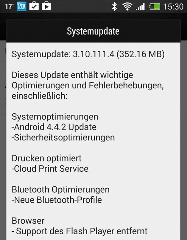 htc one mini update screenshot