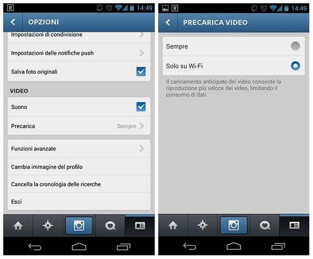 Instagram audio off