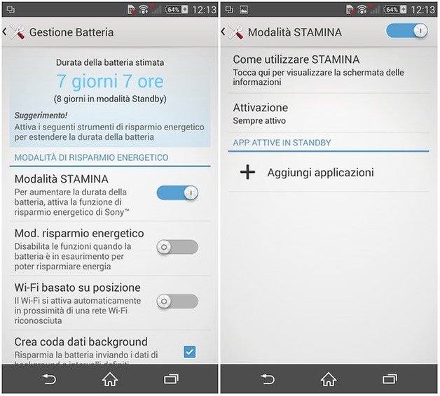 Modalita stamina