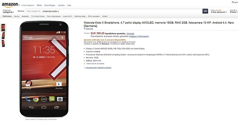Moto x amazon ita