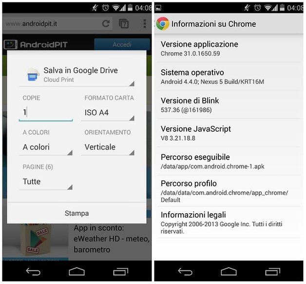 Versione chrome 31