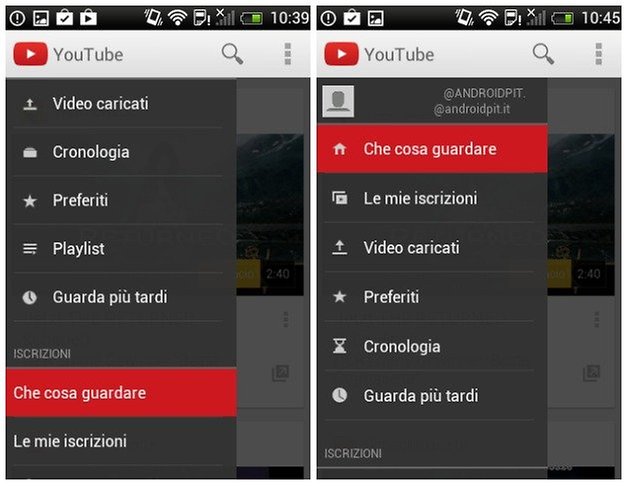 aggiornamento youtube