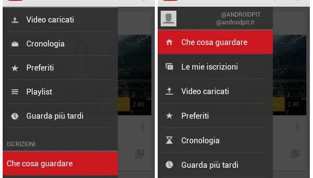 Nuova interfaccia utente con l'ultimo aggiornamento di Youtube