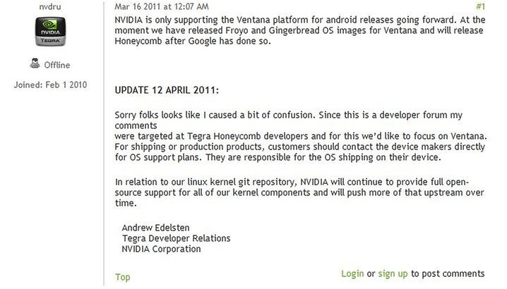 Nvidia – kein Android 3.0 "Honeycomb" für ältere Tegra 2 Tablets?