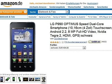 LG Optimus Speed &ndash; Dualcore zum &bdquo;Schn&auml;ppchenpreis&ldquo; - &bdquo;nur&ldquo; noch 404&euro;