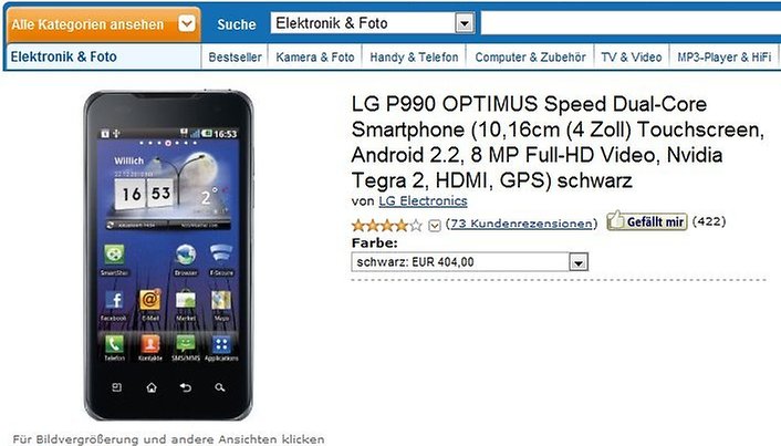 LG Optimus Speed – Dualcore zum „Schnäppchenpreis“ - „nur“ noch 404€