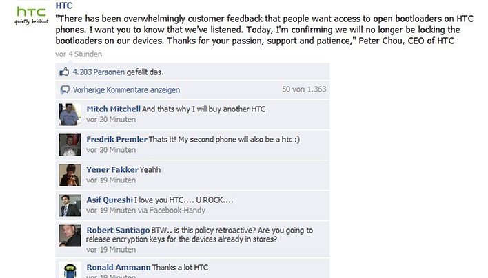 HTC – no more locked Bootloaders!!!