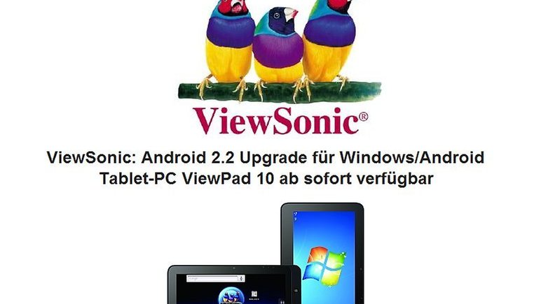 ViewSonic ViewPad 10 – Update auf Android 2.2 steht zum Download bereit