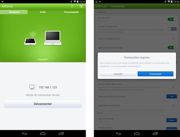 airdroid nexus 7 android device