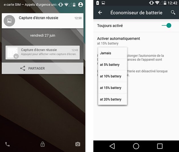 android l nexus 5 batterie lockscreen