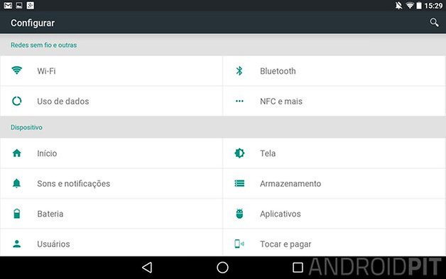 android l nexus 7 parametres
