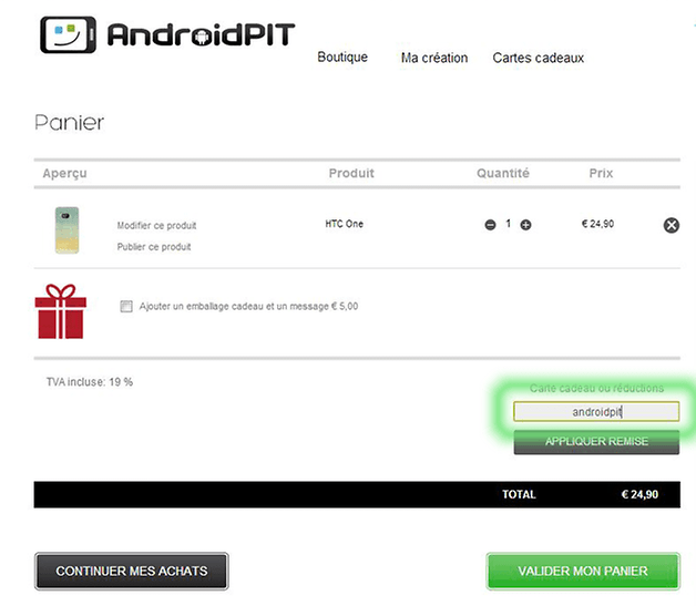 caseable androidpit etuis code