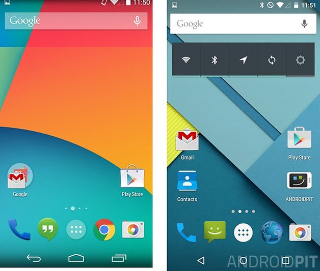 comparatif android 5 0 lollipop kitkat 4 4 accueil