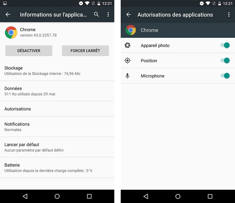 comparatif android m vs android lollipop autorisations