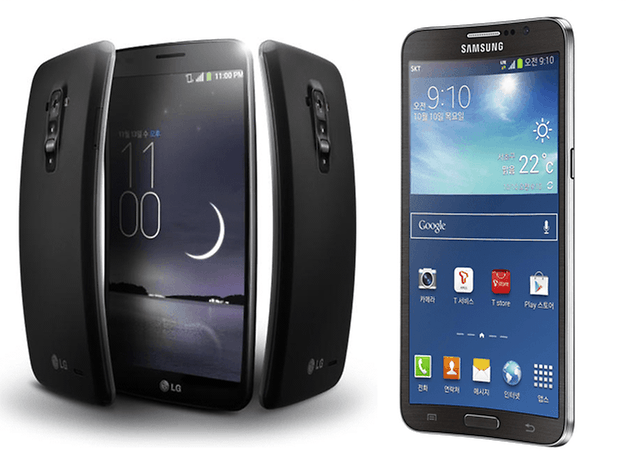 lg g flex samsung galaxy roundE