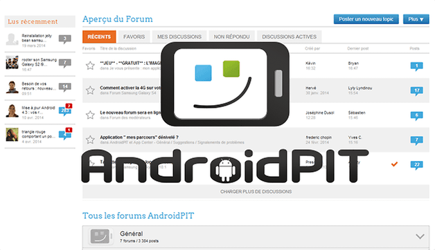 nouveau forum androidpit E