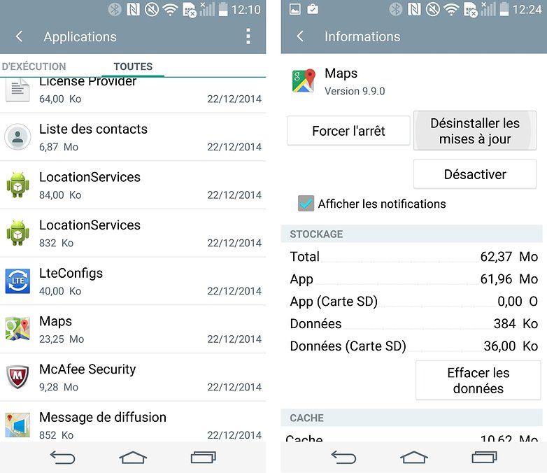 probleme google maps solutions updates uninstall