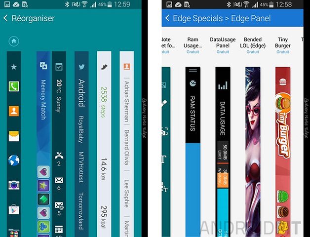 samsung galaxy note edge panneaux