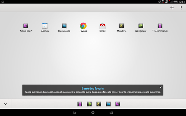 sony xperia tablet z2 test barre favoris