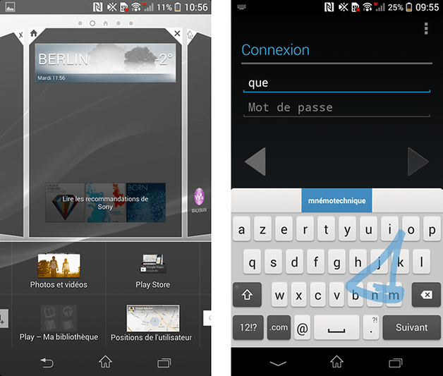 sony xperia z1 compact clavier widgets