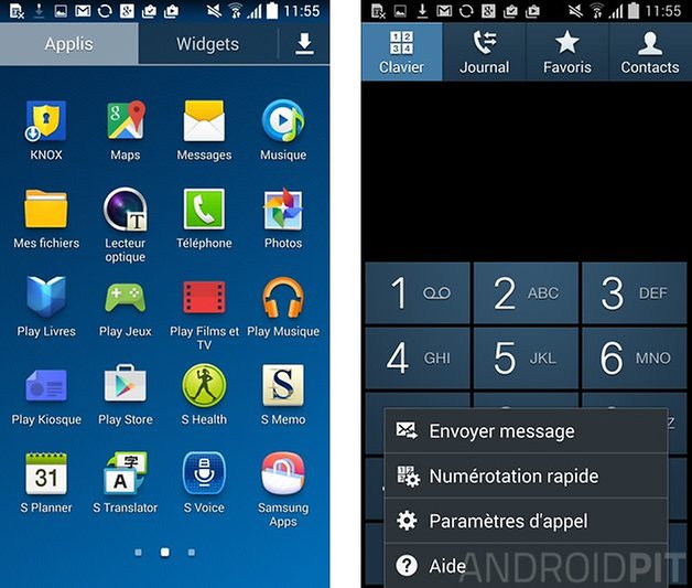 test complet galaxy s4 tiroir applications