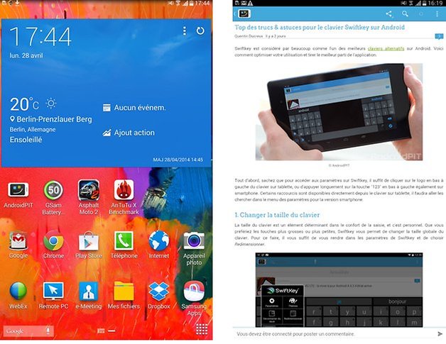 test samsung galaxy tab pro 8 4 ecran
