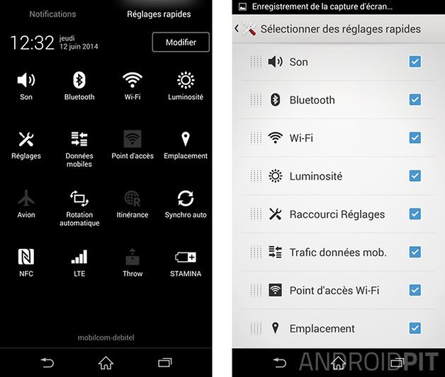 trucs astuces sony xperia z1 quick settings