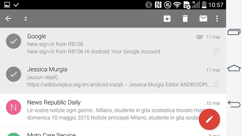 trucs et astuces gmail android selection