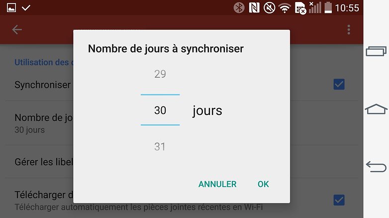 trucs et astuces gmail android sync jours