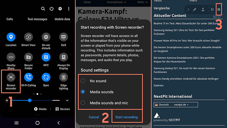 2021 04 14 Samsung One UI Screen recording