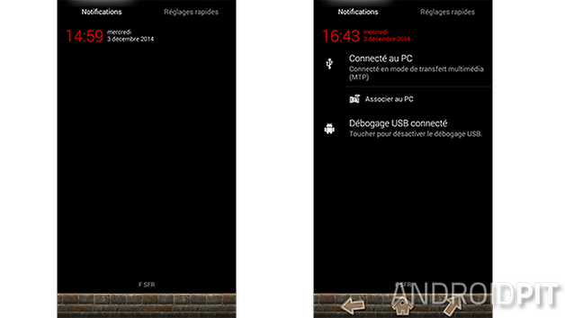 Mofication couleur heure status bar expanded