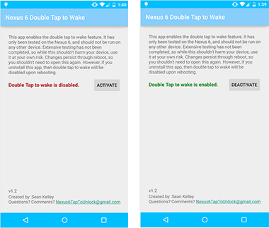 Nexus 6 Double Tap to Wake