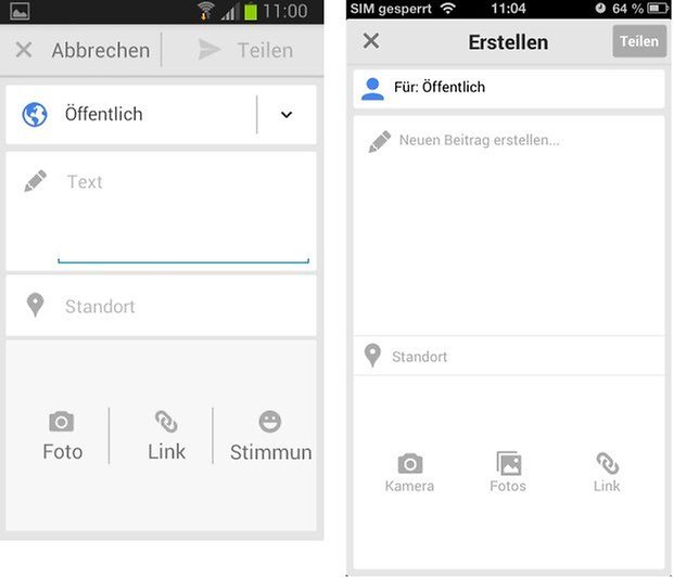 Textverfassen Android iOS vgl
