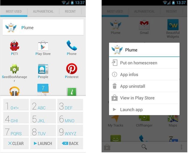 quad drawer screenshots