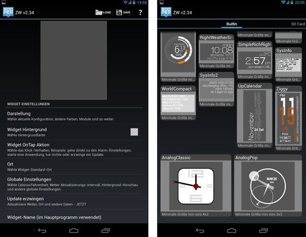 zooper builtin leeres widget