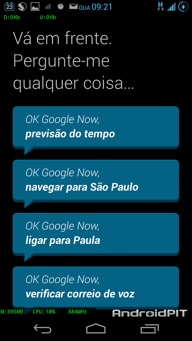 comando voz opcoes