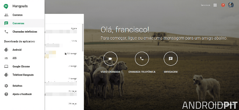 hangouts web menu