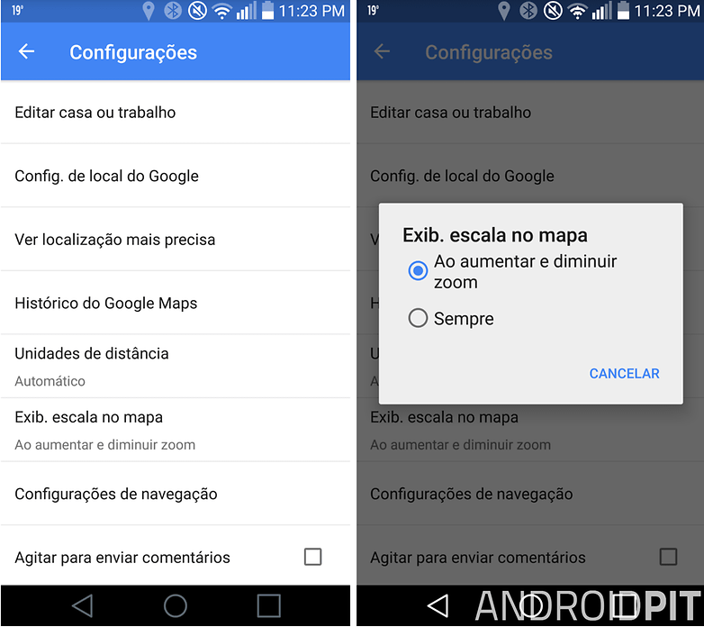mapas configuracoes