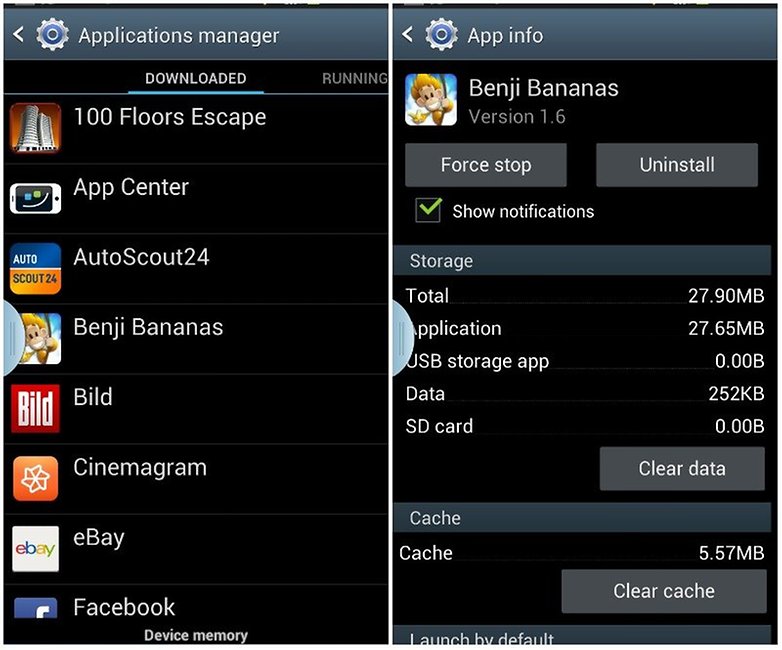 manage apps android