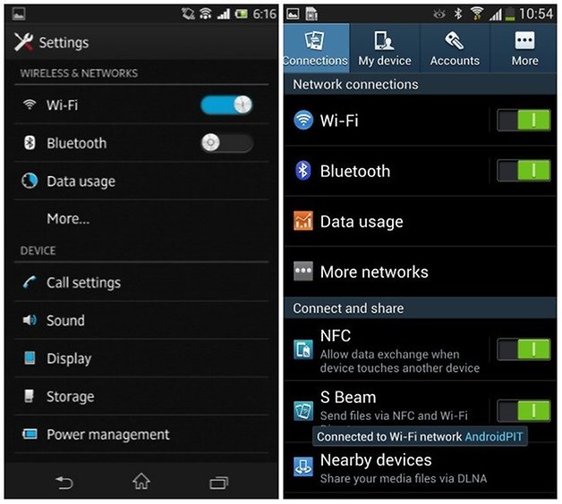 xperia touchwiz settings