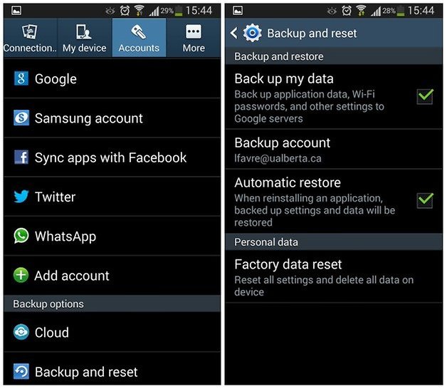 androidpit factory data reset w628